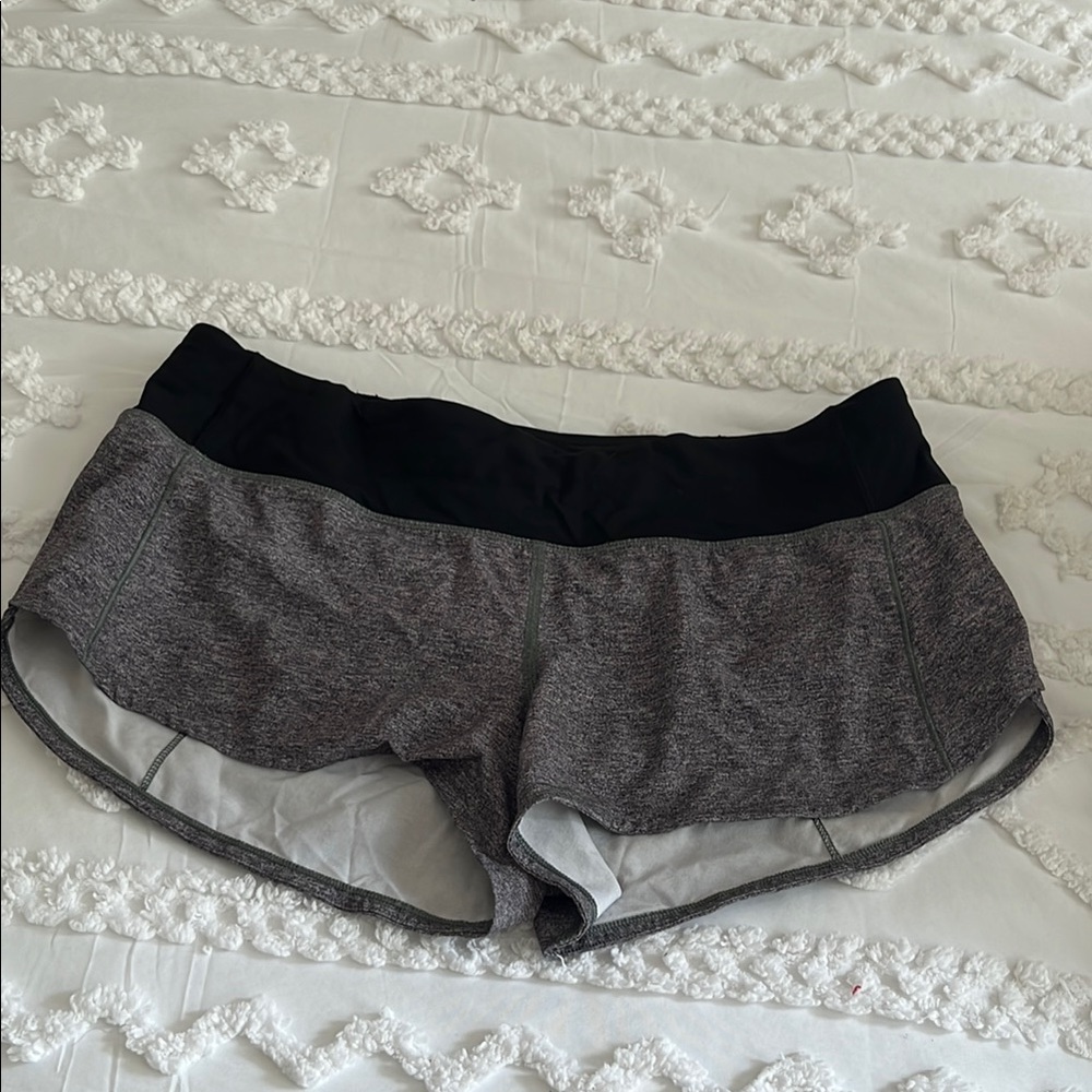 Women's Lululemon Gray and Black Shorts size 8